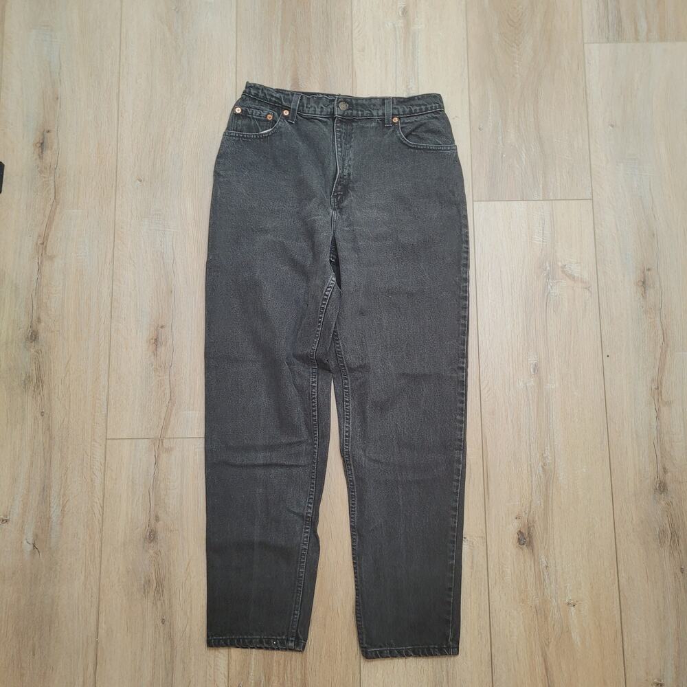 Vintage 90s Levi's 551 Jeans 32 Waist Made in USA Faded Black Mom Jean High Rise